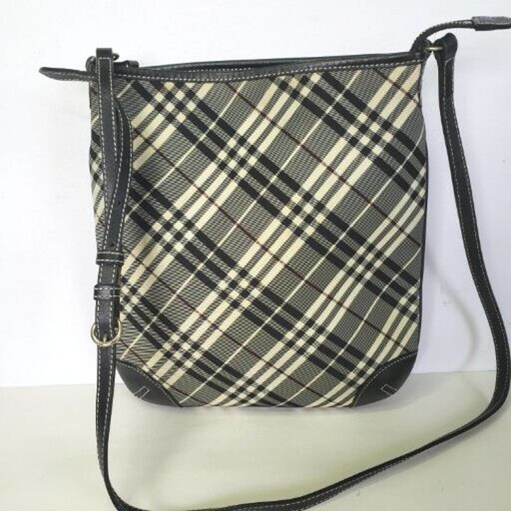 BURBERRY BLUE LABEL Shoulder Crossbody Bag Canvas Leather Medium Sling Check